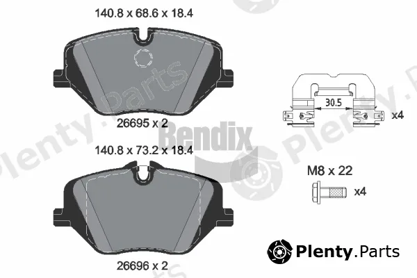 BENDIX Braking BPD2493 — Brake Pad Set, disc brake