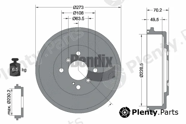 BENDIX Braking BDM1140 — Brake Drum