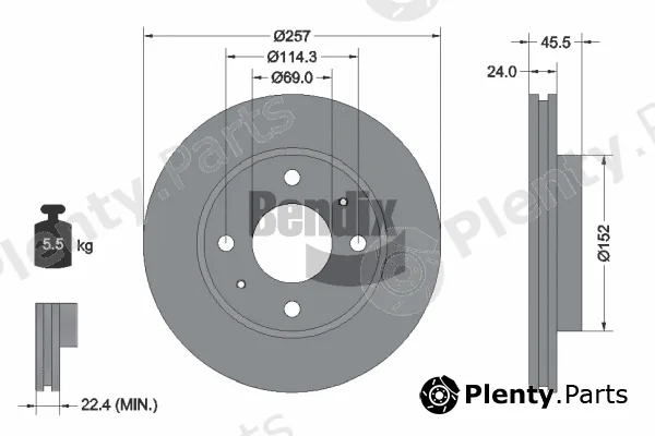 BENDIX Braking BDS1806 — Brake Disc