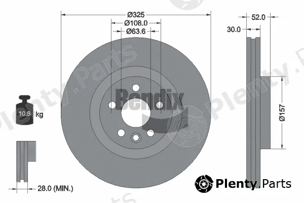 BENDIX Braking BDS1519HC — Brake Disc