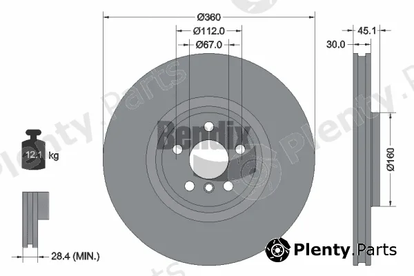 BENDIX Braking BDS2200LHC — Brake Disc