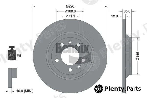 BENDIX Braking BDS1059 — Brake Disc