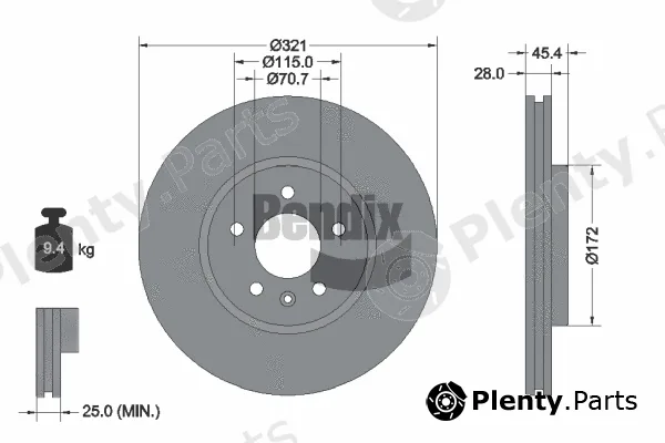 BENDIX Braking BDS2030HC — Brake Disc