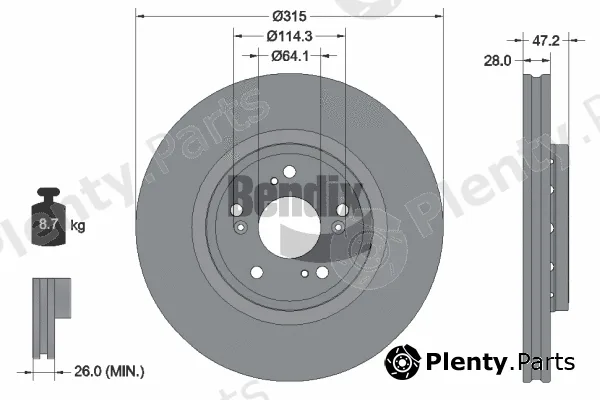 BENDIX Braking BDS1686 — Brake Disc
