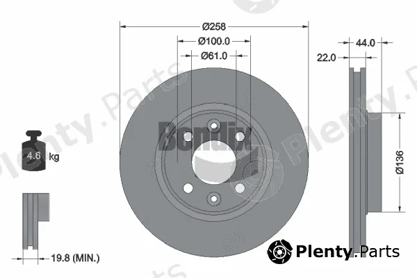 BENDIX Braking BDS1008 — Brake Disc