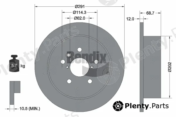 BENDIX Braking BDS2008 — Brake Disc