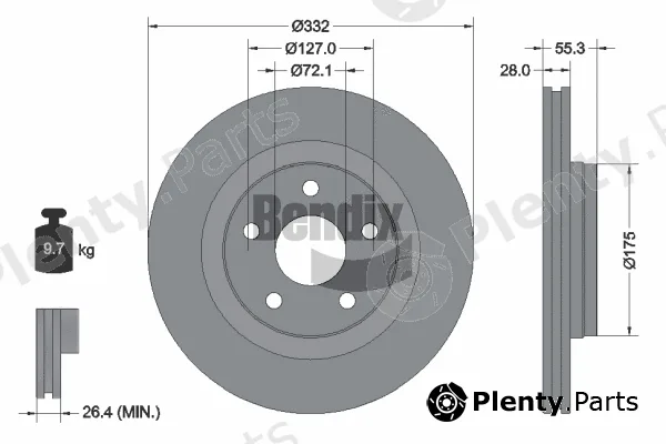 BENDIX Braking BDS1964 — Brake Disc