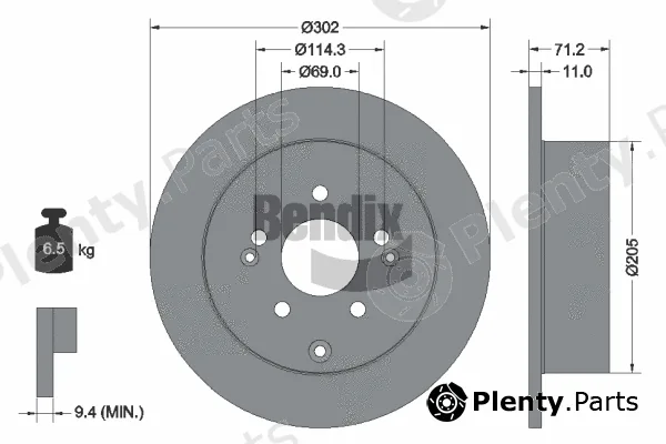 BENDIX Braking BDS1812 — Brake Disc