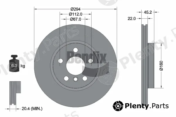 BENDIX Braking BDS1277HC — Brake Disc