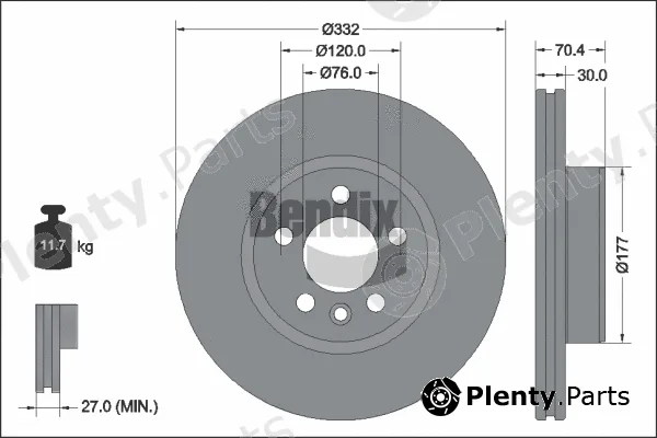 BENDIX Braking BDS2320HC — Brake Disc