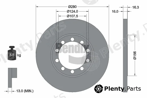 BENDIX Braking BDS1408 — Brake Disc