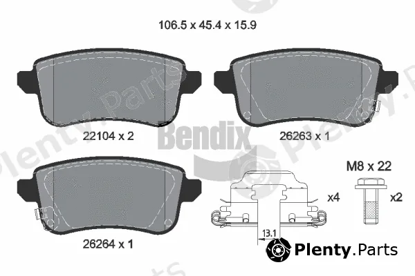 BENDIX Braking BPD2394 — Brake Pad Set, disc brake