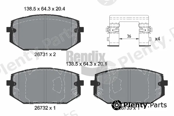 BENDIX Braking BPD2507 — Brake Pad Set, disc brake