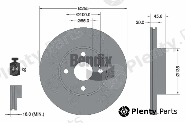 BENDIX Braking BDS1948 — Brake Disc
