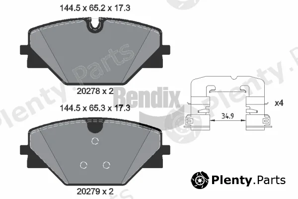 BENDIX Braking BPD2516 — Brake Pad Set, disc brake