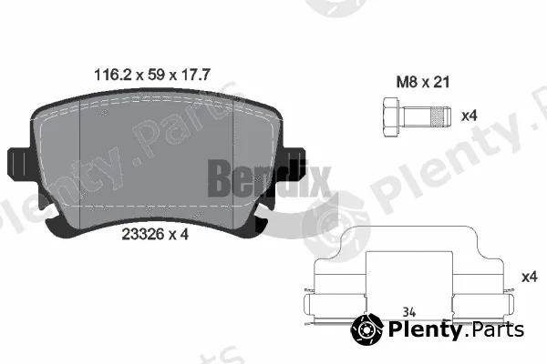 BENDIX Braking BPD1613 — Brake Pad Set, disc brake
