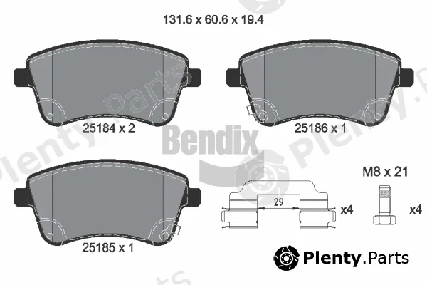 BENDIX Braking BPD1490 — Brake Pad Set, disc brake