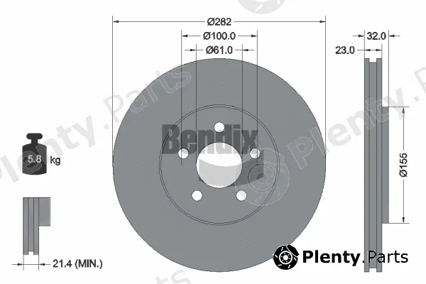 BENDIX Braking BDS2056 — Brake Disc
