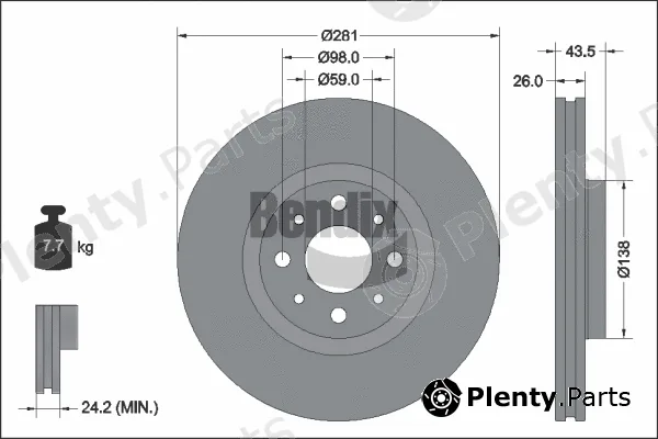 BENDIX Braking BDS2316 — Brake Disc