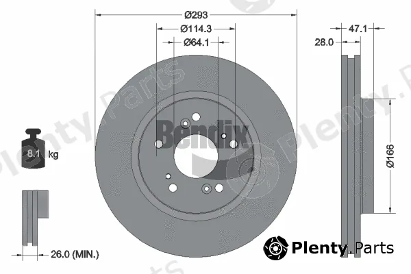 BENDIX Braking BDS1284 — Brake Disc