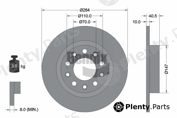 BENDIX Braking BDS1328 — Brake Disc