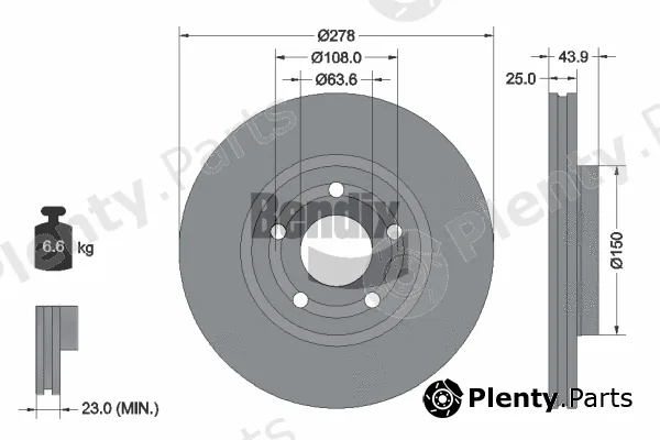 BENDIX Braking BDS1626 — Brake Disc