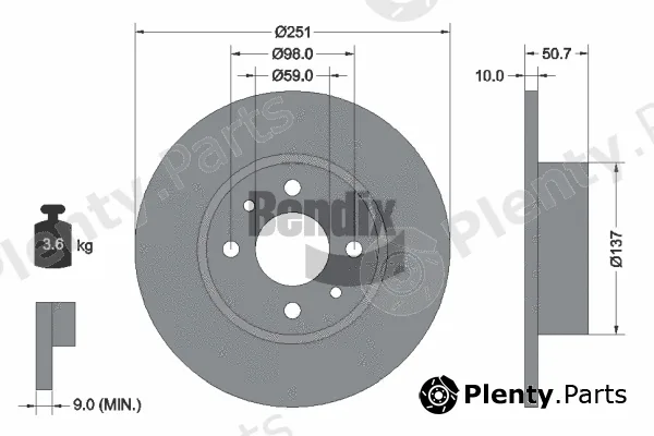 BENDIX Braking BDS1110 — Brake Disc