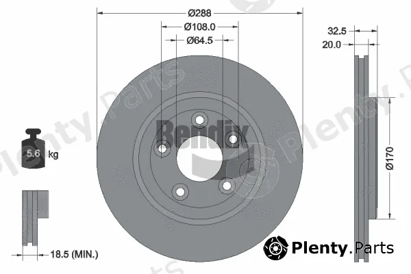 BENDIX Braking BDS1917 — Brake Disc