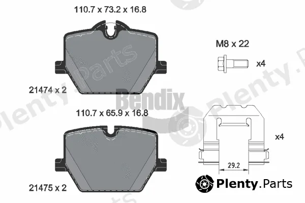 BENDIX Braking BPD2480 — Brake Pad Set, disc brake