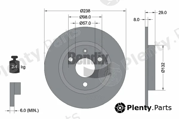 BENDIX Braking BDS1123 — Brake Disc
