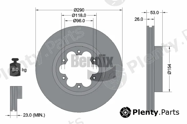 BENDIX Braking BDS1432 — Brake Disc