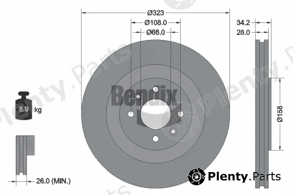 BENDIX Braking BDS1529 — Brake Disc