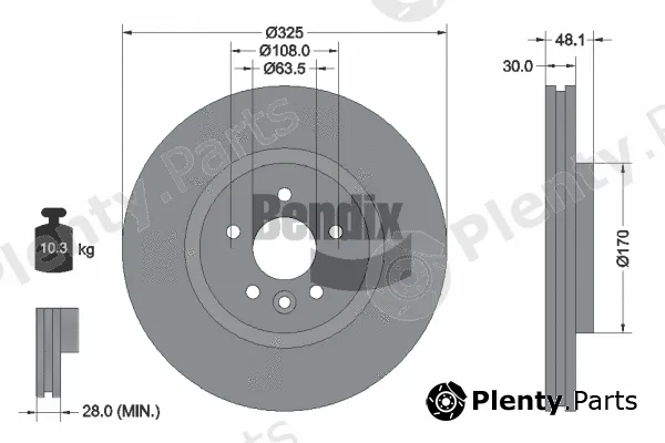 BENDIX Braking BDS1634HC — Brake Disc