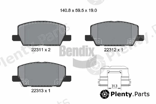 BENDIX Braking BPD2452 — Brake Pad Set, disc brake