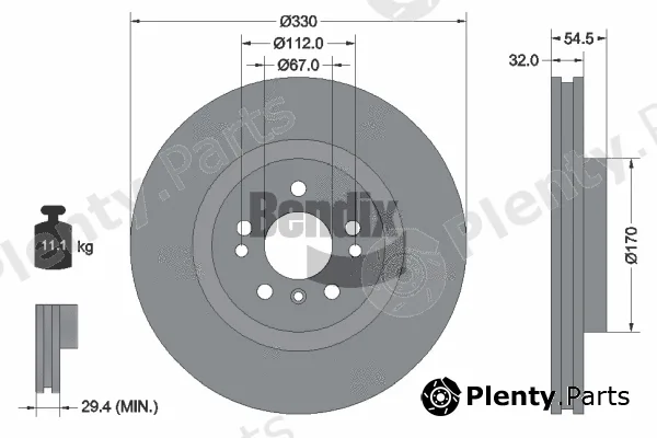 BENDIX Braking BDS1438HC — Brake Disc