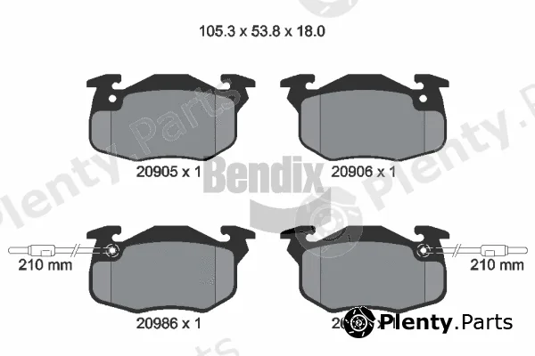 BENDIX Braking BPD1063 — Brake Pad Set, disc brake