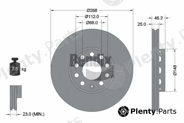 BENDIX Braking BDS1070HC — Brake Disc
