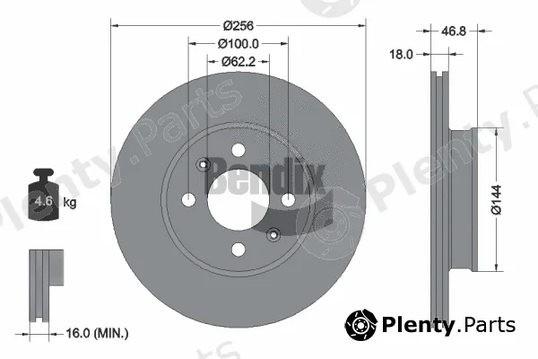 BENDIX Braking BDS1498 — Brake Disc