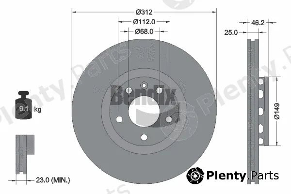 BENDIX Braking BDS1239HC — Brake Disc