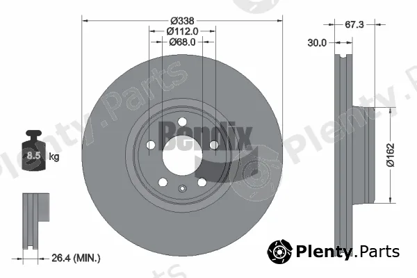 BENDIX Braking BDS2334HC — Brake Disc