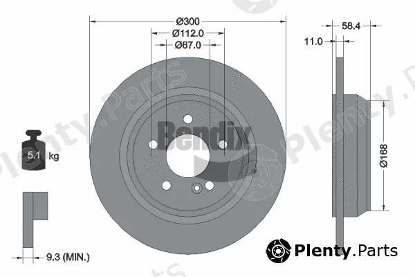 BENDIX Braking BDS1750 — Brake Disc