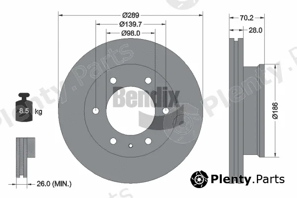 BENDIX Braking BDS1763 — Brake Disc