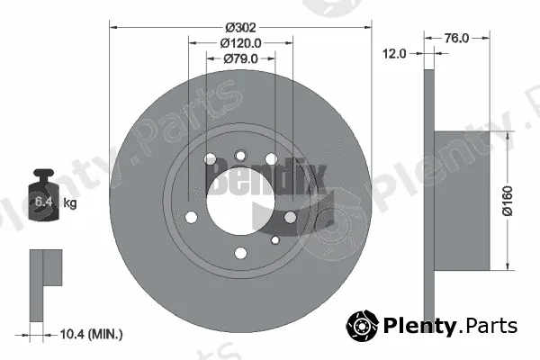 BENDIX Braking BDS1895 — Brake Disc