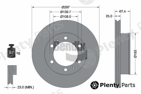 BENDIX Braking BDS1366 — Brake Disc