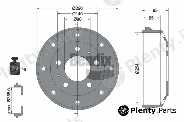 BENDIX Braking BDM1015 — Brake Drum