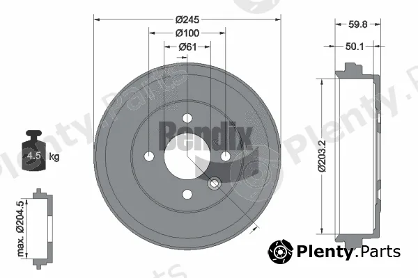 BENDIX Braking BDM1181 — Brake Drum
