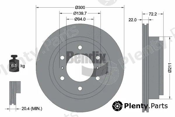 BENDIX Braking BDS1395 — Brake Disc
