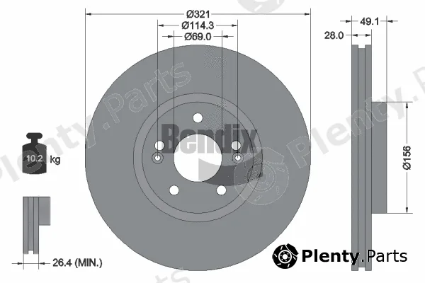 BENDIX Braking BDS1739 — Brake Disc