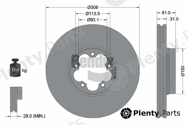 BENDIX Braking BDS1474 — Brake Disc