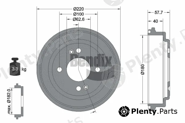 BENDIX Braking BDM1169 — Brake Drum
